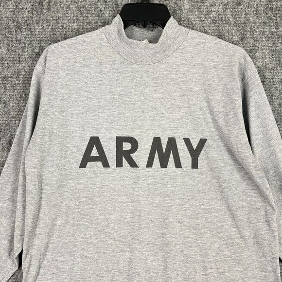 Army Shirt Mens Large Gray Militray Physical Fitness Uniform PFU Training VTG 99 - Picture 3 of 8